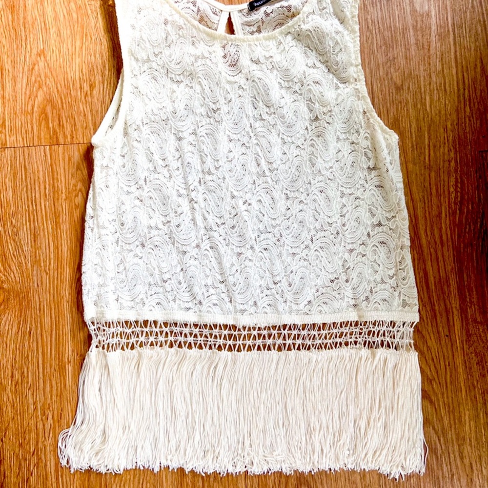 Lace Fringe tank top